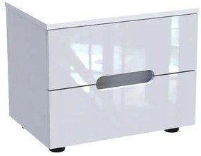 Κομοδίνο Afina pakoworld mdf σε λευκή glossy απόχρωση 50x35x41εκ