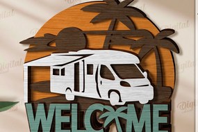 Intra απο ξύλο plywood 3mm-4mm πάχος 3D Κάμπινγκ Ταξιδιωτική Διακόσμηση Τοίχων Δίασταση 30x20 cm INTRAFABR-120643399