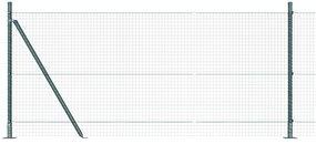 vidaXL Συρματόπλεγμα Περιφράξεων με 13 στύλους φλάντζας Πράσινο 1x50 μ Χάλυβας