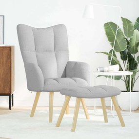 vidaXL Καρέκλα χαλάρωσης με υποπόδιο Cloud Grey Fabric