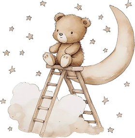 Παιδικά Αυτοκόλλητα Τοίχου Sipo Boho Teddy Bear On A Ladder SIP-WS63047