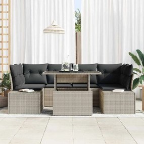 vidaXL Σετ Καναπέ Κήπου 7 pcs Ανοιχτό γκρι 100 x 55 x 73 εκ