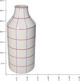 Βάζο ArteLibre Με Ρίγες Πολύχρωμο Δολομίτης 14x14x33cm