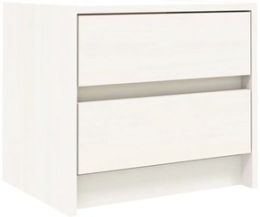 vidaXL Κομοδίνα 2 τεμ. Λευκά 40 x 31 x 35,5 εκ. από Μασίφ Ξύλο Πεύκου