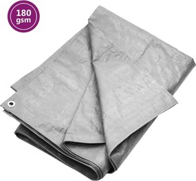 vidaXL Μουσαμάς Γκρι 180 γρ./μ.² 3x5 μ. από HDPE