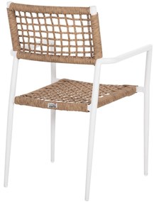 Καρέκλα - Πολυθρόνα TRILAN C6044.01 Λευκή Αλουμινίου με Φυσικό Συνθετικό Rattan 55,5x55x84Υεκ. 55.5x55x84 εκ.