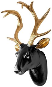 Διακοσμητικό Τοίχου Bust Of Deer 565TNL1193 26x17x38cm Black-Gold Wallity Πολυέστερ
