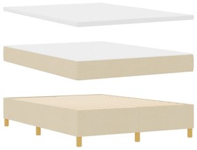vidaXL Κρεβάτι με Στρώμα & LED Κρέμα 160x200 cm Υφασμάτινο