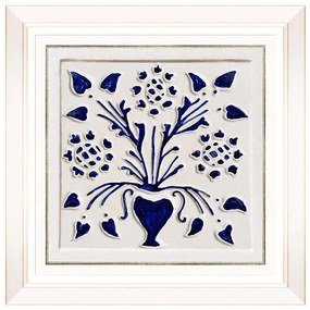 Κάδρο Folk Tiles V FA13252 50x50cm Blue MindTheGap Τετράγωνοι Wood