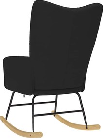 vidaXL Κουνιστή Πολυθρόνα Μαύρη Υφασμάτινη