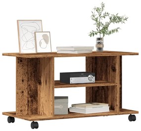 Ντουλάπι τηλεόρασης με τροχούς Παλαιό ξύλο 80x40x45 cm