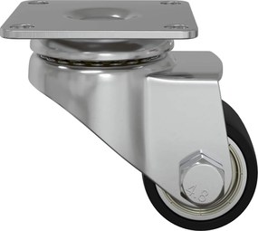vidaXL Τροχίσκος 2 pcs Ασημί 44,1 x 44,1 x 1,95 χιλ Νάιλον