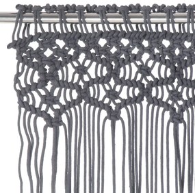 vidaXL Κουρτίνα Μακραμέ Ανθρακί 140 x 240 εκ. Βαμβακερή