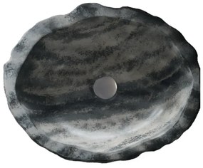 Sanitec Petra 286 Νιπτήρας Πέτρινος Επικαθήμενος 39x14cm Bianco Grigio