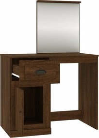 vidaXL Μπουντουάρ με Καθρέφτη Καφέ Δρυς 90x50x132,5 εκ. Επεξ. Ξύλο