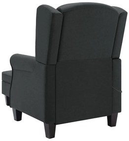 vidaXL Πολυθρόνα Μασάζ Σκούρο Γκρι Υφασμάτινη με Υποπόδιο