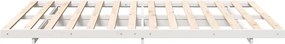 vidaXL Κρεβάτι δαπέδου Λευκό 140 x 210 cm Μασίφ ξύλο πεύκου