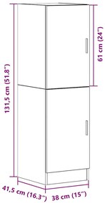 Ντουλάπι κουζίνας Σκυρόδεμα Γκρι 38x41,5x131,5 cm - Γκρι