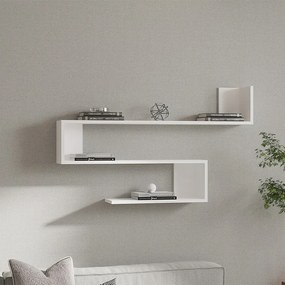 Ραφιέρα τοίχου Zeta pakoworld σε λευκή απόχρωση 120x20x71εκ (1 τεμάχια)