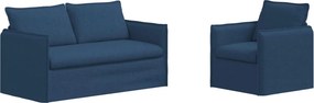 vidaXL Σετ Καναπέ 2 pcs Μπλε 156 x 82 x 85 εκ Ύφασμα