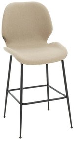 Bar Stool Impel metal black legs-fabric beige 48x61x103 εκ.