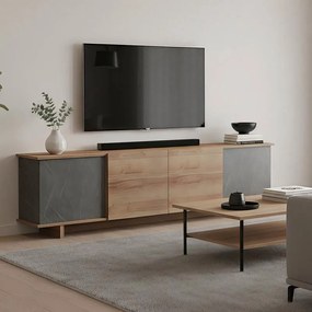 Έπιπλο τηλεόρασης Zafore σε oak-καφέ antique απόχρωση 180x33x50εκ 180x33x50 εκ.