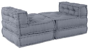 vidaXL Modular Pouffe Καναπές 4 Θέσεων Ύφασμα Γκρι