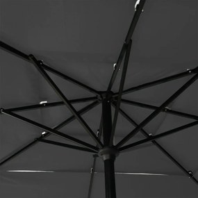 Ομπρέλα 3 Επιπέδων Ανθρακί 2,5 x 2,5 μ. με Ιστό Αλουμινίου - Ανθρακί