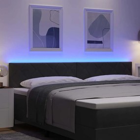 vidaXL LED κεφαλάρι Μαύρο 200 cm Βελούδο