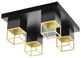 Φωτιστικό Οροφής - Πλαφονιέρα Led 97731 Black - Gold Montebaldo Eglo Metal