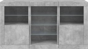 vidaXL Ντουλάπι με LED Γκρι Σκυροδέματος 123 x 37 x 67 εκ.