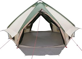 vidaXL Τέντα Τιπί 6 Ατόμων Πράσινο και Λευκό 431 x 366 x 185 εκ.