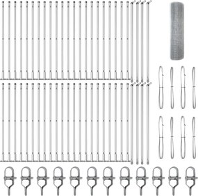 vidaXL Στύλος Περιφράξεων Ασημί 100 x 1 μ (19 x 19 mm πλέγμα) Ατσάλι