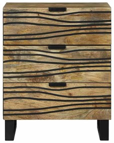 vidaXL Κομοδίνο με συρτάρι Καφέ 50 x 33 x 60 εκ Μασίφ ξύλο μάνγκο