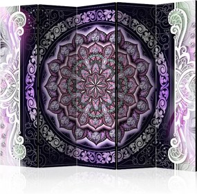 Διαχωριστικό με 5 τμήματα - Round Stained Glass (Violet) II [Room Dividers]