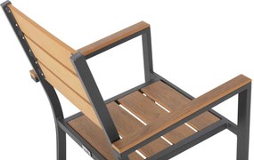 ΣΕΤ ΤΡΑΠΕΖΑΡΙΑΣ TABER HM21198 ΤΡΑΠΕΖΙ &amp; 6 ΠΟΛΥΘΡΟΝΕΣ-ΑΛΟΥΜΙΝΙΟ &amp; POLYWOOD-ΑΝΘΡΑΚΙ