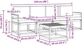 vidaXL Σειρά Καναπέ Εξωτερικού με μαξιλάρι 5 pcs Λευκό και Μπεζ