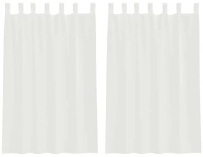 vidaXL Κουρτίνες Voile με βρόχους 2 τεμάχια Λευκό 140x175 cm