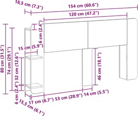 vidaXL Κρεβάτι με Κεφαλάρι Artisan Δρυς Επεξεργασμένο Ξύλο