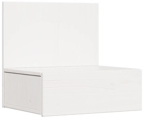 vidaXL Κομοδίνο με συρτάρι Λευκό 42 x 32.5 x 40 εκ Μασίφ ξύλο πεύκου