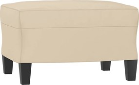 vidaXL Πολυθρόνα Κρεμ 60 εκ. από Ύφασμα Μικροϊνών με Υποπόδιο