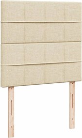 vidaXL Κρεβάτι Boxspring με Στρώμα Κρεμ 100 x 200 εκ. Υφασμάτινο
