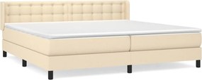 vidaXL Κρεβάτι Boxspring με Στρώμα Κρεμ 200x200 εκ. Υφασμάτινο