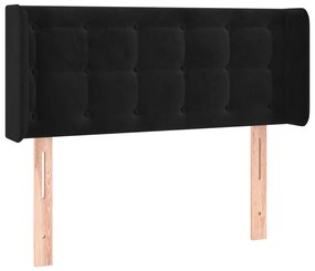 Κεφαλάρι με Πτερύγια Μαύρο 83x16x78/88 εκ. Βελούδινο 3119234