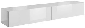 Τραπέζι Tv Charlotte 116, Γυαλιστερό λευκό, Άσπρο, Ο αριθμός των θυρών: 2, 200x30x40cm, 39 kg | Epipla1.gr