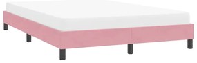 vidaXL Πλαίσιο κρεβατιού χωρίς στρώμα Ροζ 140x220 cm Βελούδινο