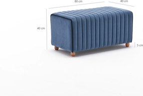 Πουφ Σκαμπό Μπλε MABEL 40x80x40