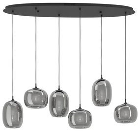 Κρεμαστό Φωτιστικό Οροφής 6xLED 3,7W Μαύρο 3CCT Dimmable Larva 390415 Eglo-390415-Μαύρο 390415