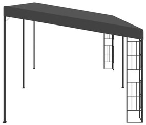 vidaXL Κιόσκι Επιτοίχιο Ανθρακί 3 x 6 μ. Υφασμάτινο