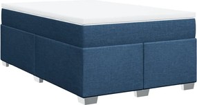 vidaXL Κρεβάτι Boxspring με Στρώμα Μπλε 120x200 εκ. Υφασμάτινο